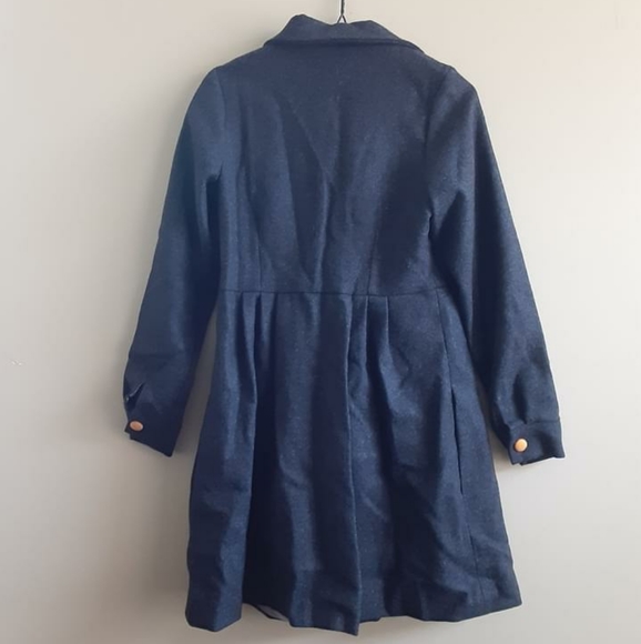 Ethical New Embroidered Wool Coat Gray La Casita De Wendy - Picture 2 of 3